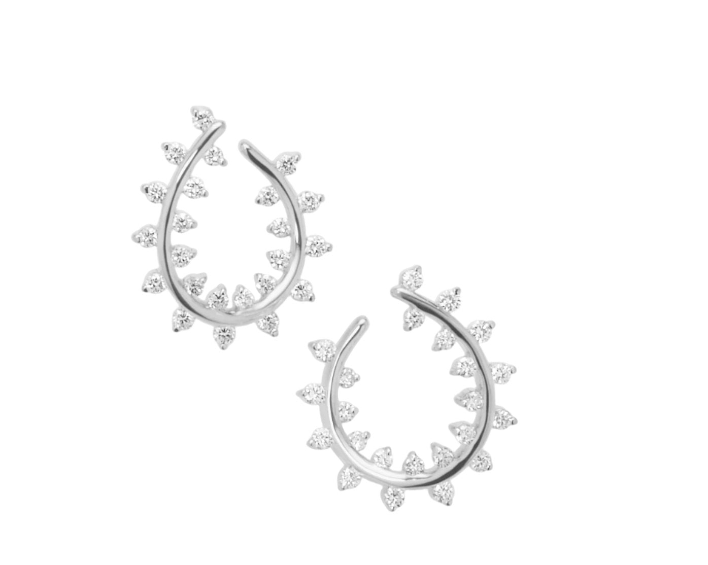 Silver Collection Sparkling Hoops Earrings