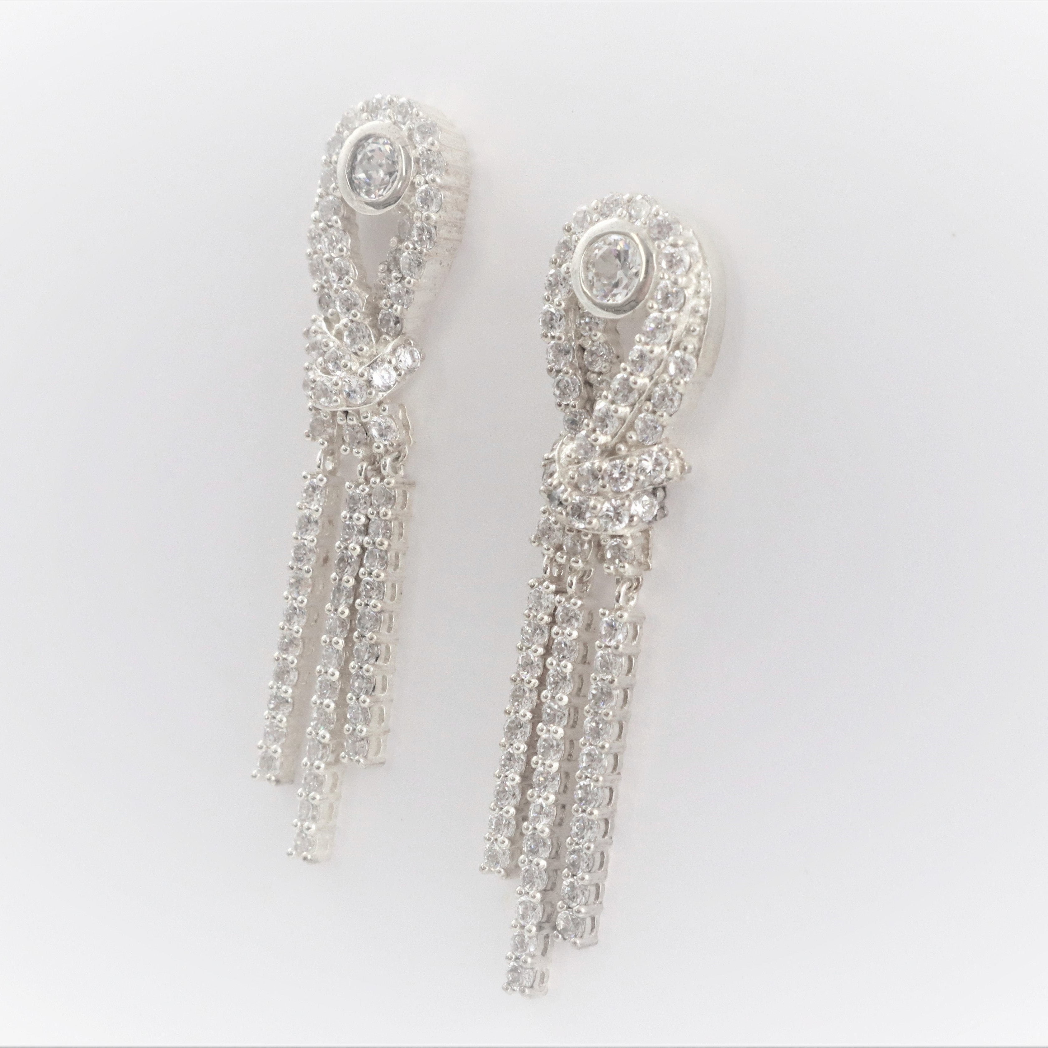 Silver Collection Dangle Sparkle Earrings