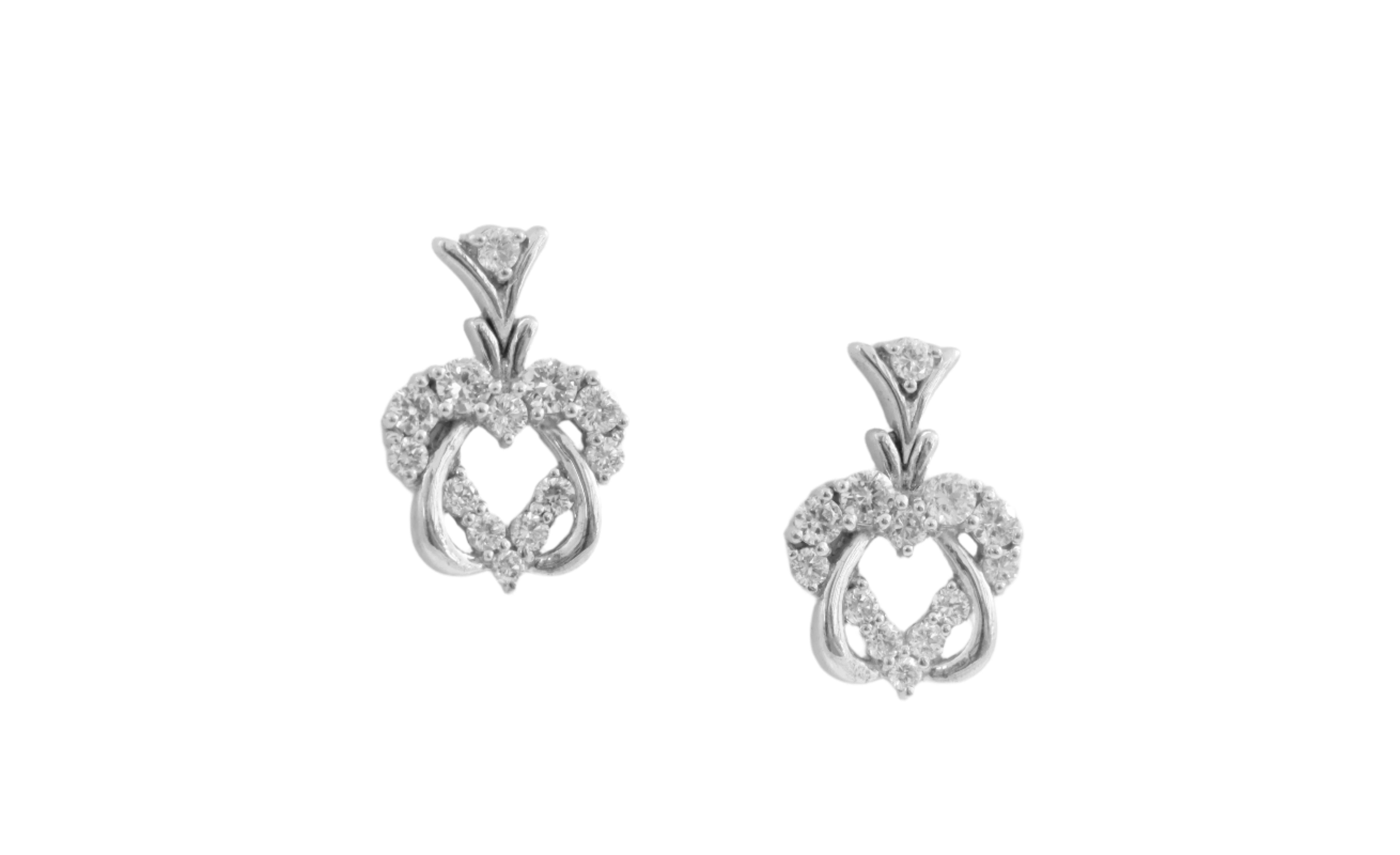 Silver Collection Double Hearts Earrings