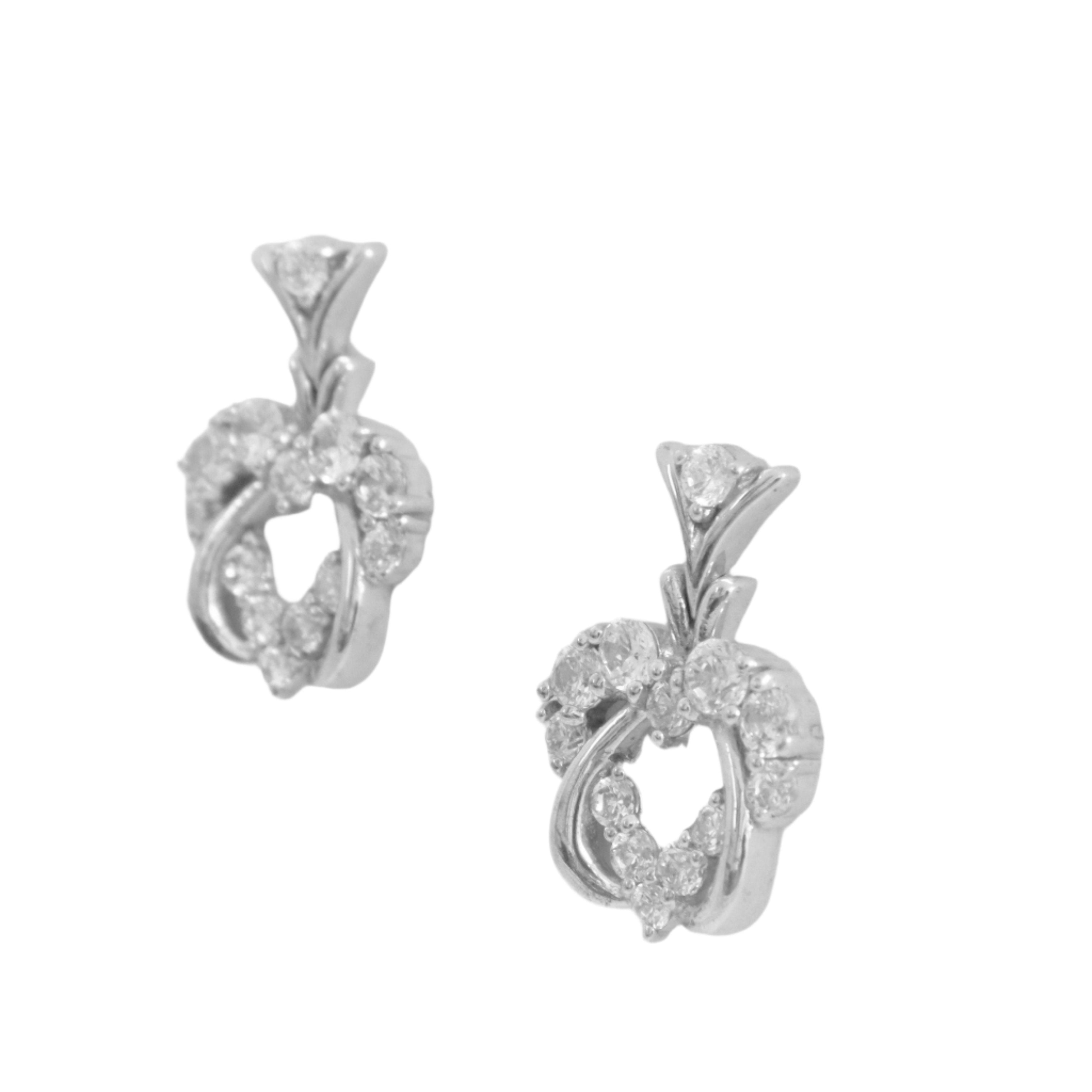 Silver Collection Double Hearts Earrings