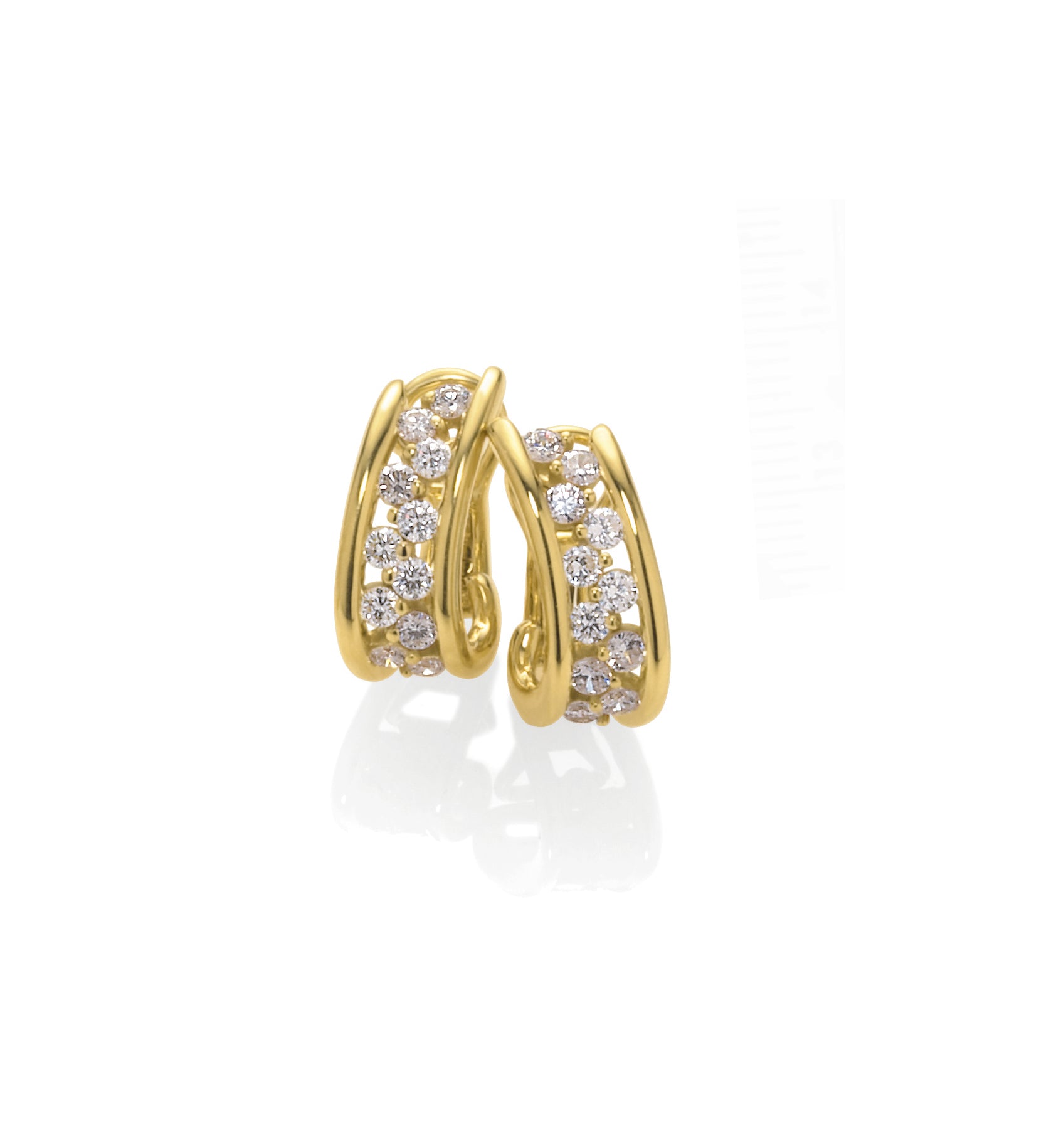 Hoops Diamond  Earrings 18Karat 20 Diamonds 1.20 TW